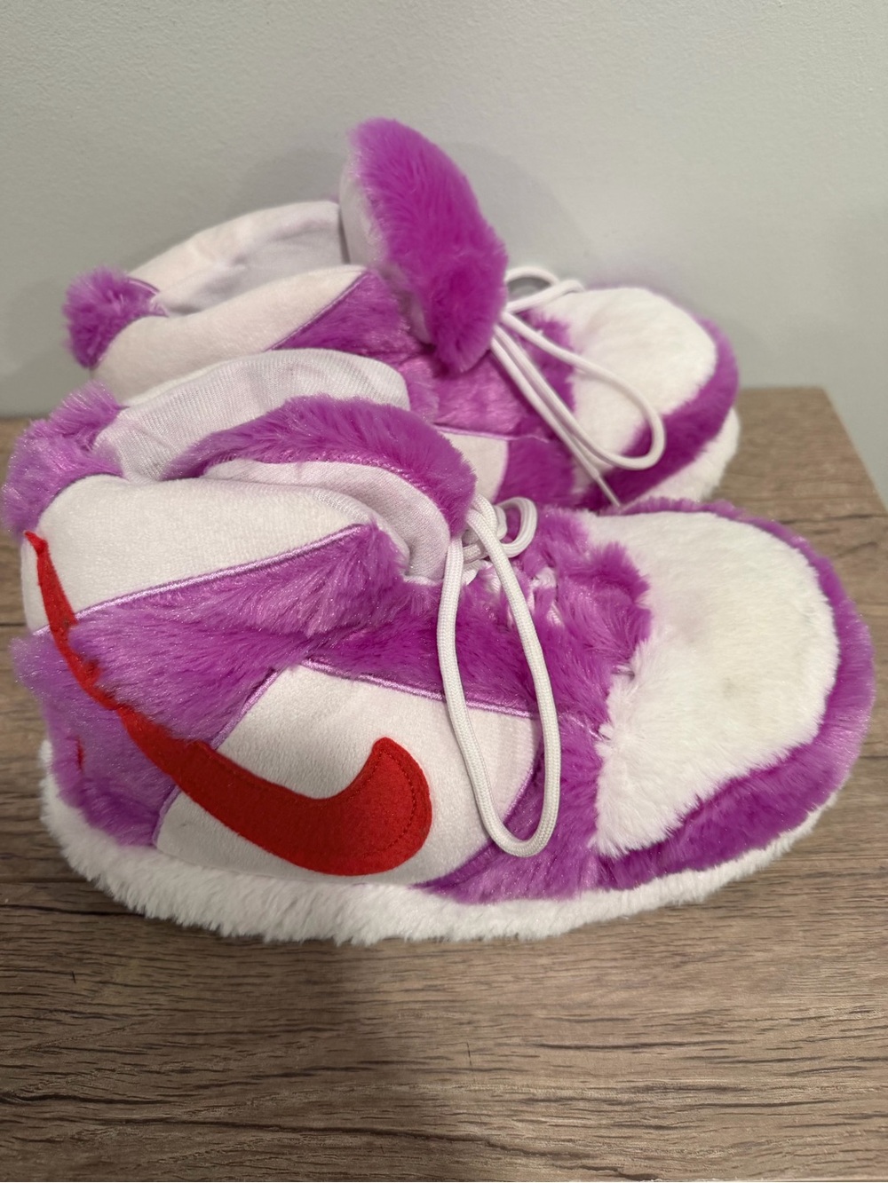 Air Jordan Style Slippers Unisex one size US(5.5-12.5) White Fleece Plush